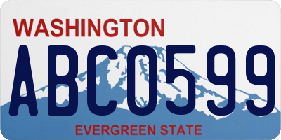 WA license plate ABC0599