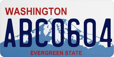 WA license plate ABC0604