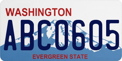 WA license plate ABC0605