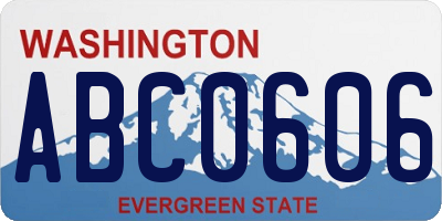 WA license plate ABC0606