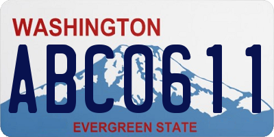 WA license plate ABC0611