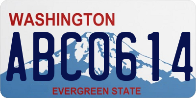 WA license plate ABC0614