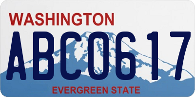WA license plate ABC0617