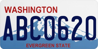 WA license plate ABC0620