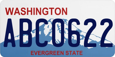 WA license plate ABC0622
