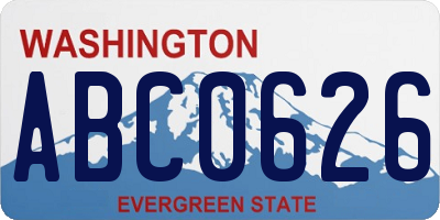 WA license plate ABC0626