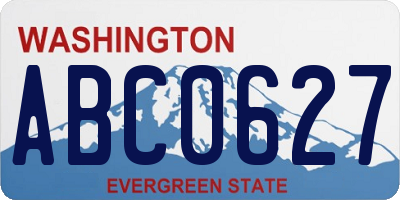 WA license plate ABC0627