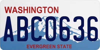 WA license plate ABC0636