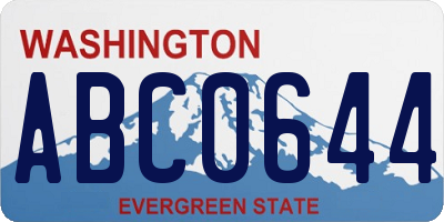 WA license plate ABC0644