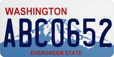 WA license plate ABC0652
