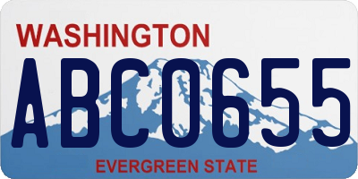 WA license plate ABC0655
