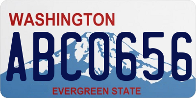 WA license plate ABC0656