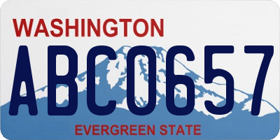 WA license plate ABC0657