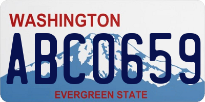 WA license plate ABC0659