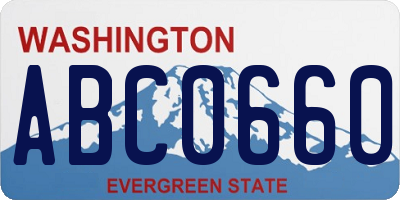 WA license plate ABC0660