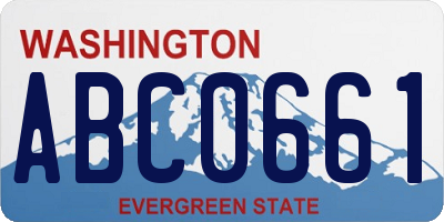 WA license plate ABC0661