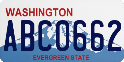 WA license plate ABC0662