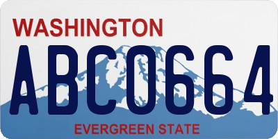 WA license plate ABC0664