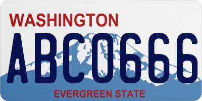 WA license plate ABC0666