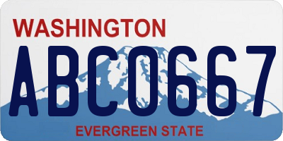 WA license plate ABC0667