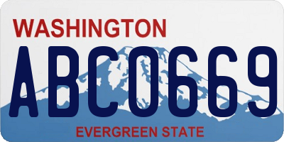 WA license plate ABC0669