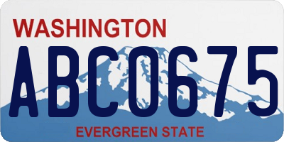 WA license plate ABC0675