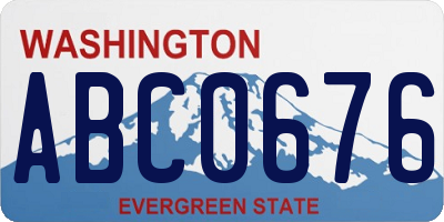 WA license plate ABC0676