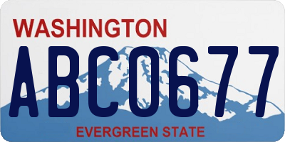 WA license plate ABC0677