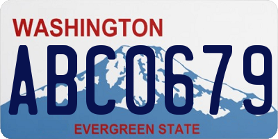 WA license plate ABC0679