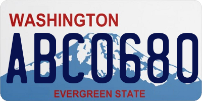 WA license plate ABC0680