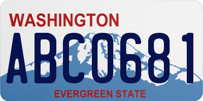 WA license plate ABC0681