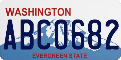 WA license plate ABC0682