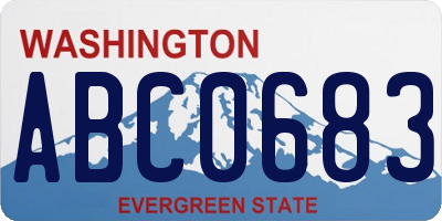 WA license plate ABC0683