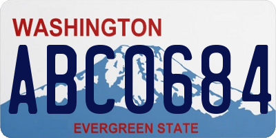 WA license plate ABC0684