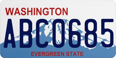 WA license plate ABC0685
