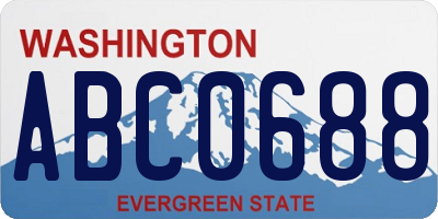 WA license plate ABC0688