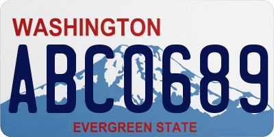 WA license plate ABC0689