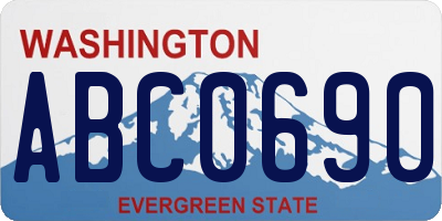 WA license plate ABC0690