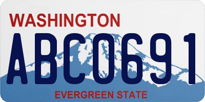WA license plate ABC0691
