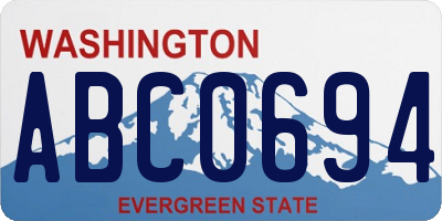 WA license plate ABC0694