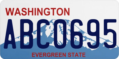 WA license plate ABC0695
