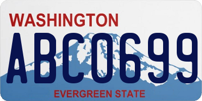 WA license plate ABC0699