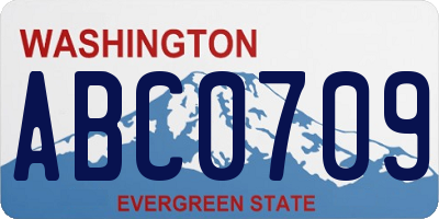 WA license plate ABC0709
