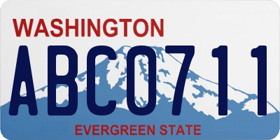 WA license plate ABC0711