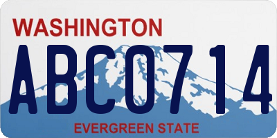 WA license plate ABC0714
