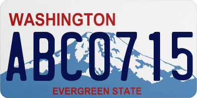 WA license plate ABC0715