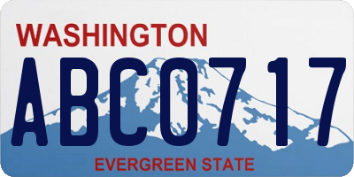 WA license plate ABC0717