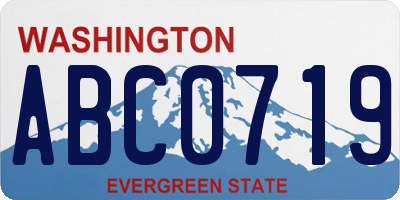 WA license plate ABC0719