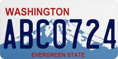 WA license plate ABC0724