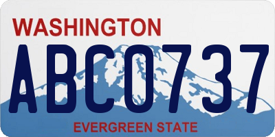 WA license plate ABC0737